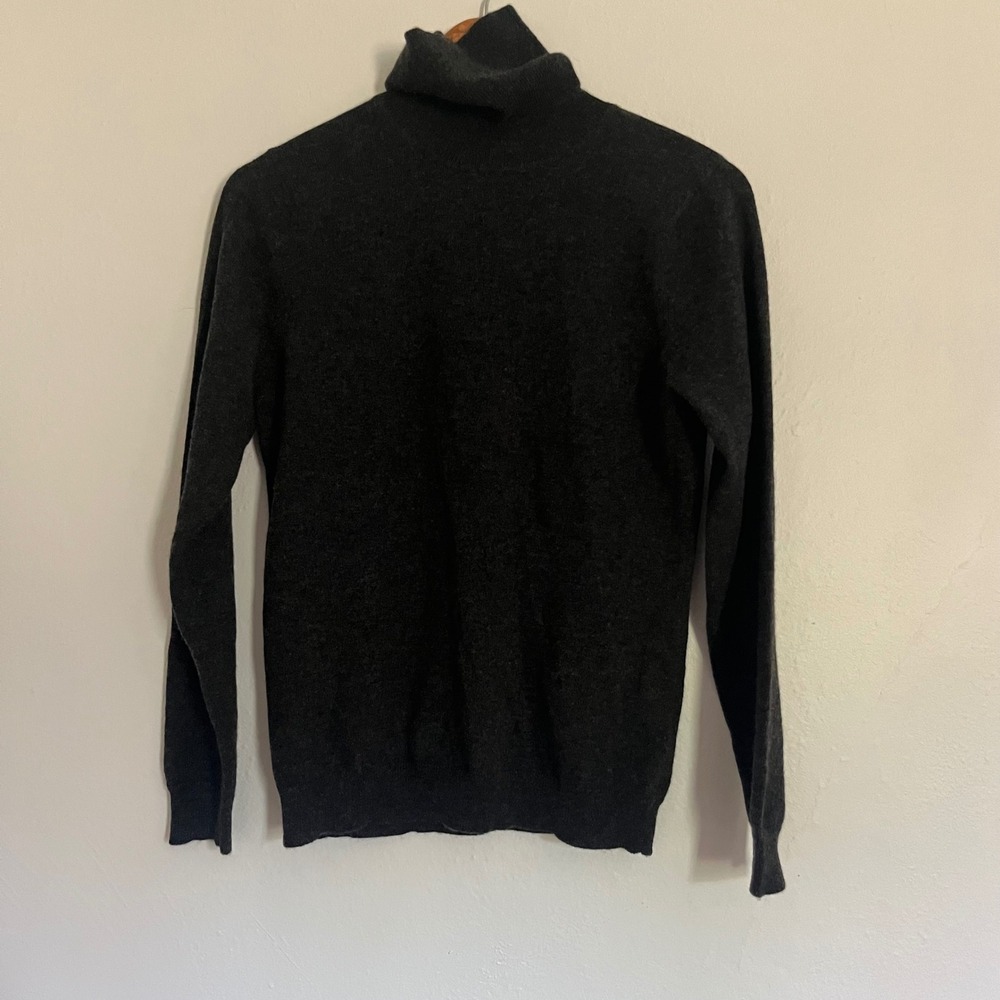 Mariyaab 100% Cashmere Soft Long Sleeve Turtleneck Sweater Heather Gray S